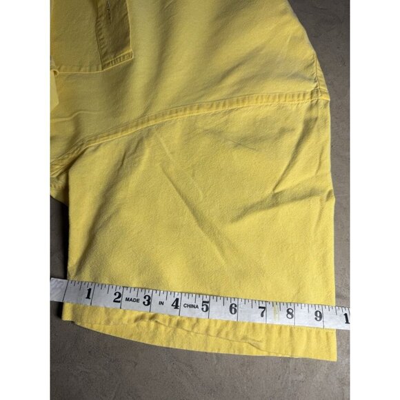 GANT XL Yellow Button Down Shirt 100% Cotton Solid Color Chambray Short Sleeve - Picture 6 of 8